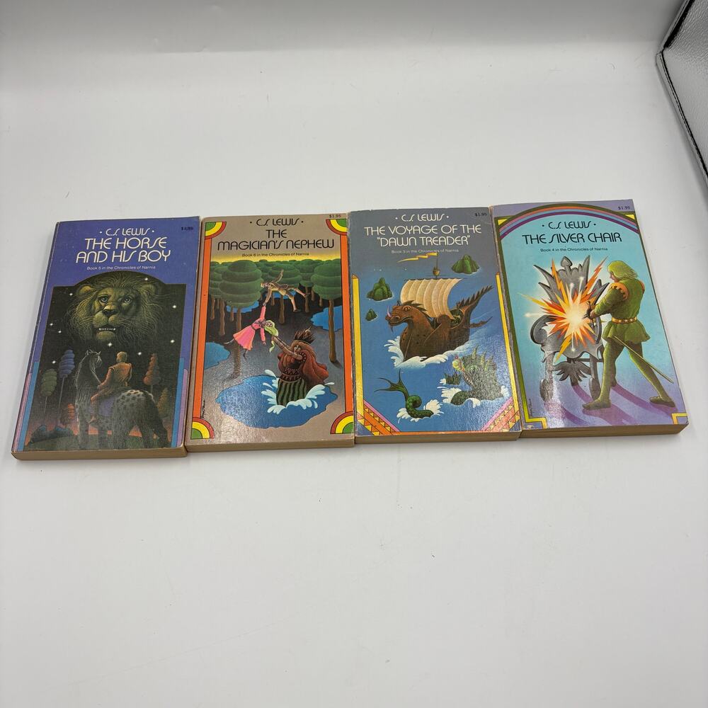 Lot 4 Vintage C.S. Lewis Books Chronicles of Narnia Series Dawn Trader